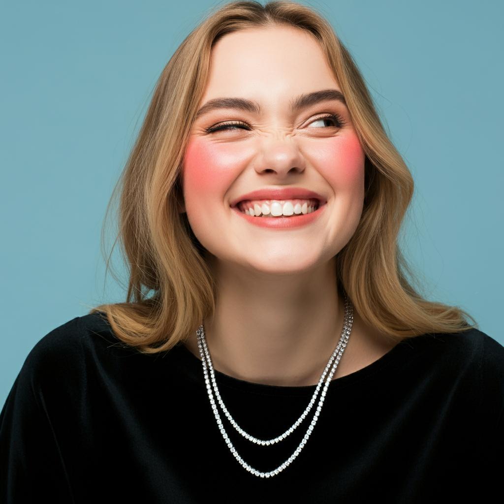 A woman selecting the perfect necklace for her outfit from Robinson's Jewelers