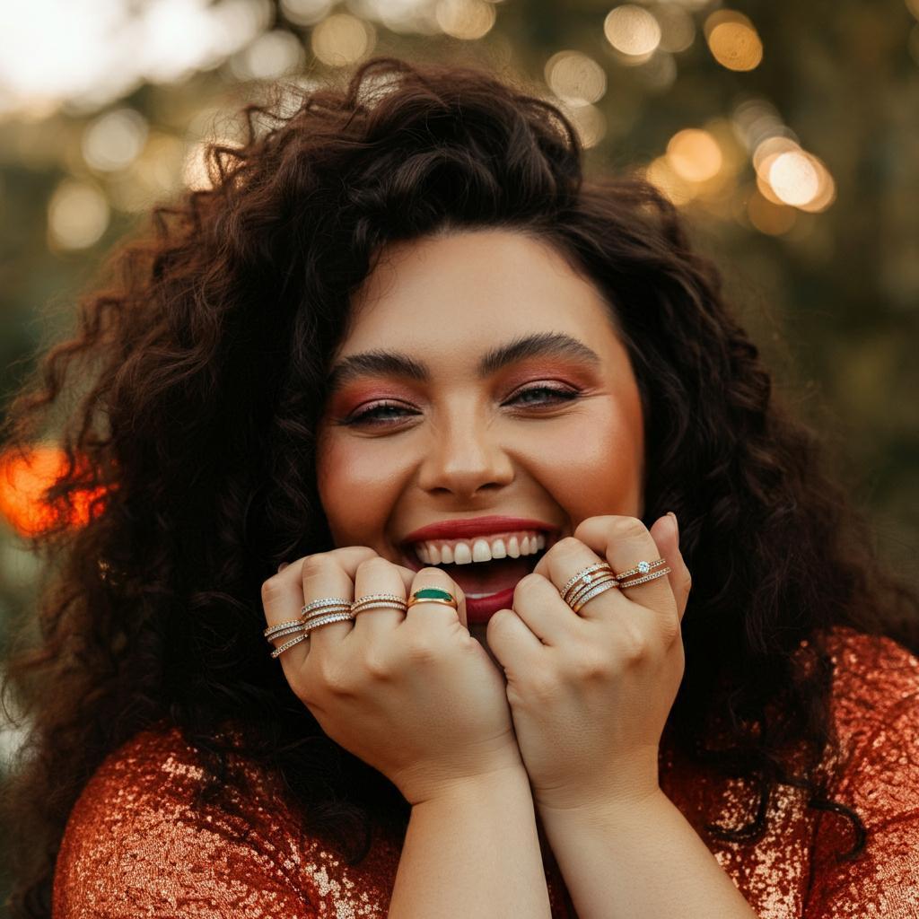 Stacked eternity rings in various metals and gemstones