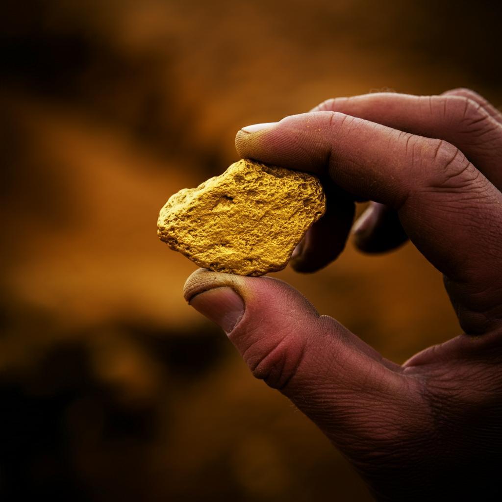 A radiant gold nugget symbolizing the cosmic origins of gold