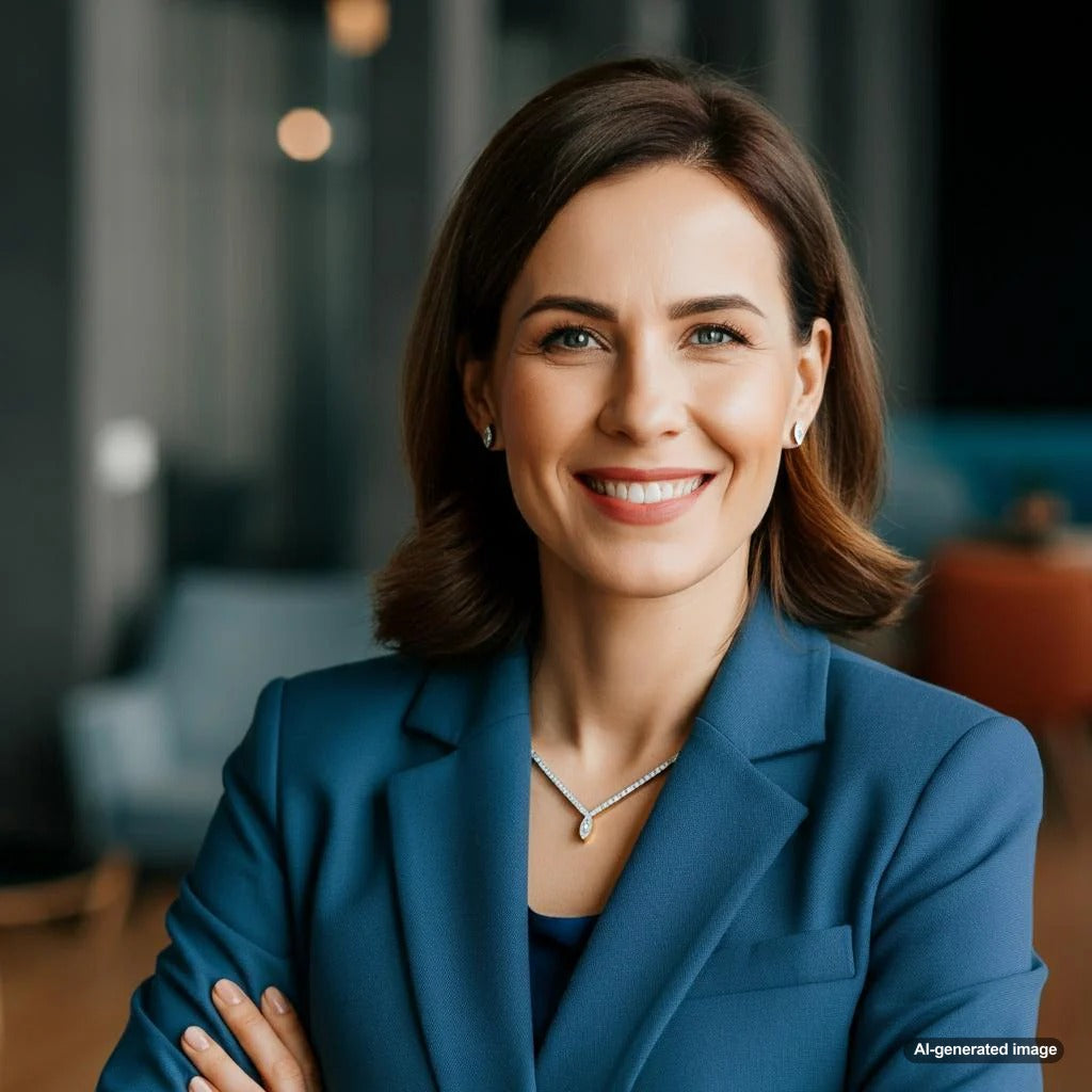 Woman wearing elegant jewelry with professional attire