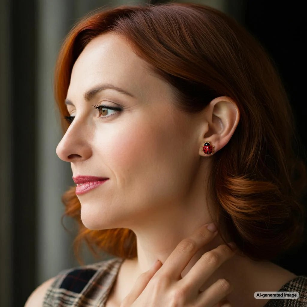 Beautiful ladybug jewelry showcasing luck and joy at Robinson's Jewelers