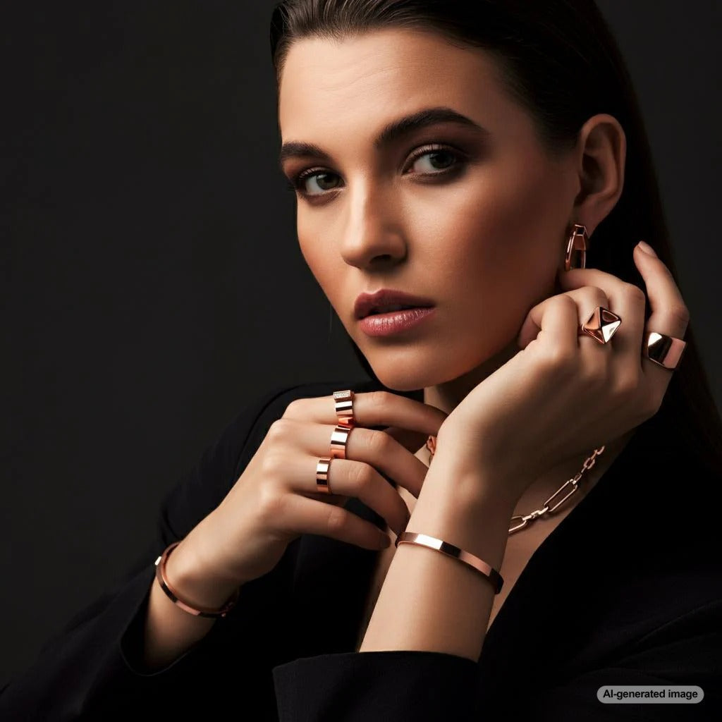 A beautiful rose gold ring showcasing the blush hue of this alloy