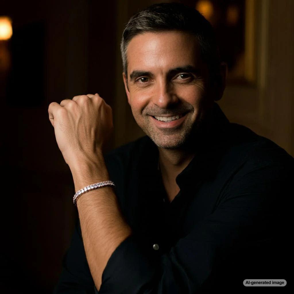 Man wearing a tennis bracelet