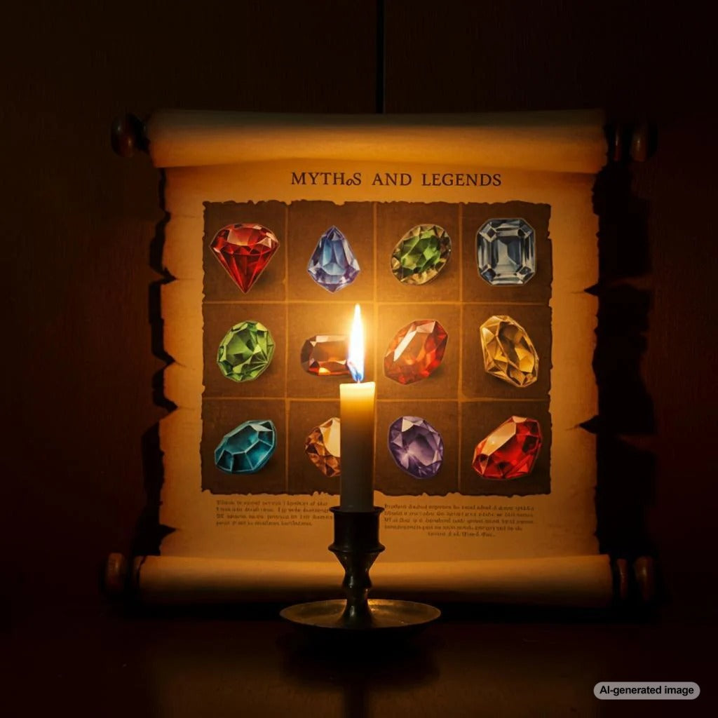 A collection of vibrant gemstone jewelry pieces dispelling common myths.