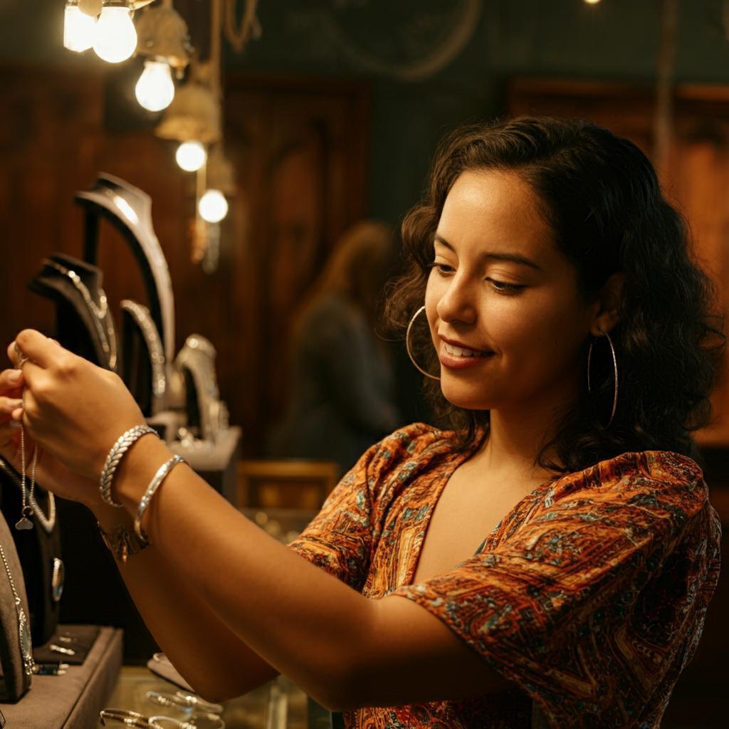 A curated collection of elegant jewelry pieces including necklaces, bracelets, and rings.