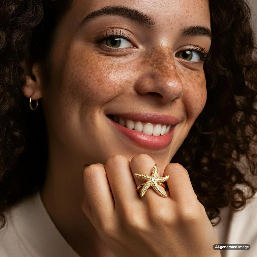 Elegant starfish ring symbolizing coastal beauty and resilience