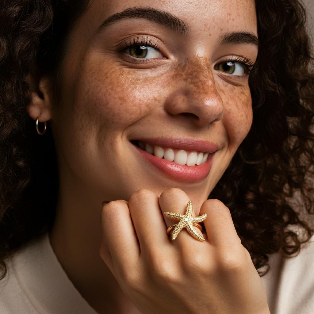 Elegant starfish ring symbolizing coastal beauty and resilience