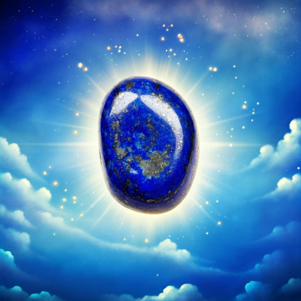 Close-up of Lapis Lazuli gemstone showcasing its deep blue color with golden flecks