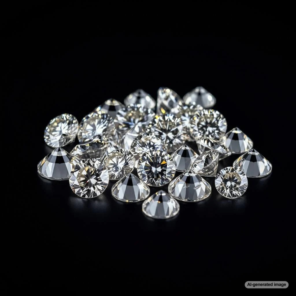 Close-up of a diamond with visible inclusions, showcasing the natural beauty of imperfections.