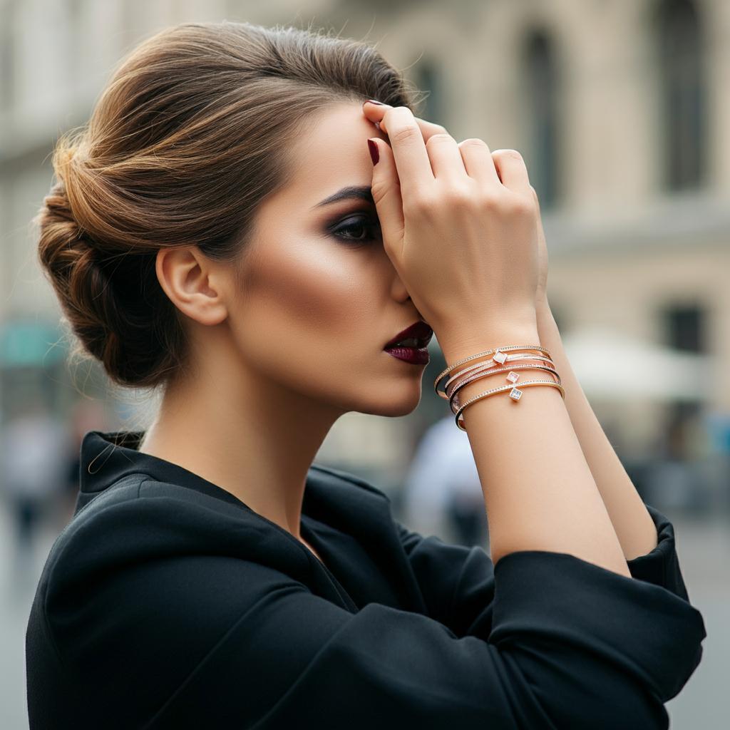 Beautiful bracelet assortment displayed elegantly at Robinson's Jewelers