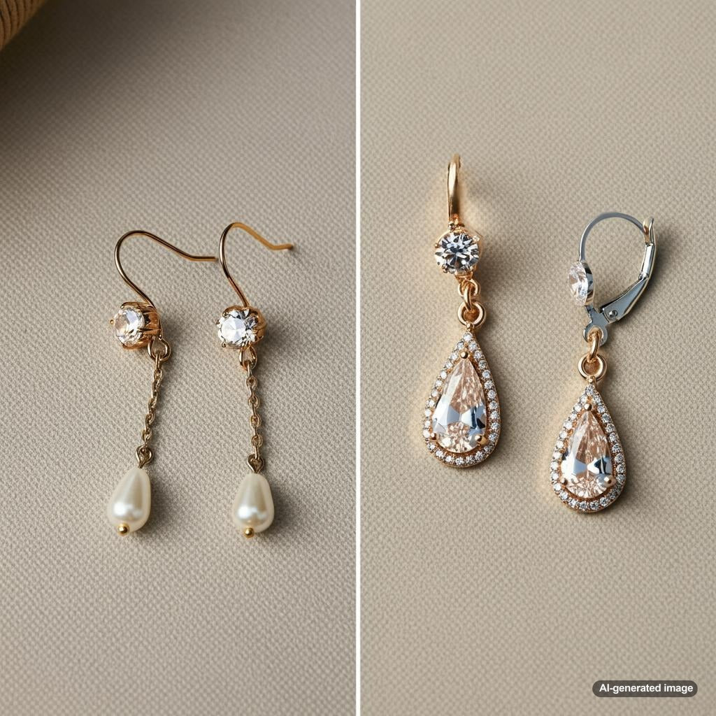 Comparison of dangle and drop earrings