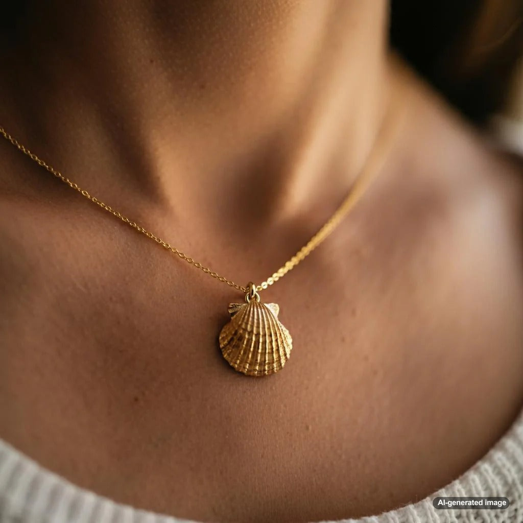 A collection of elegant shell jewelry pieces from Robinson's Jewelers