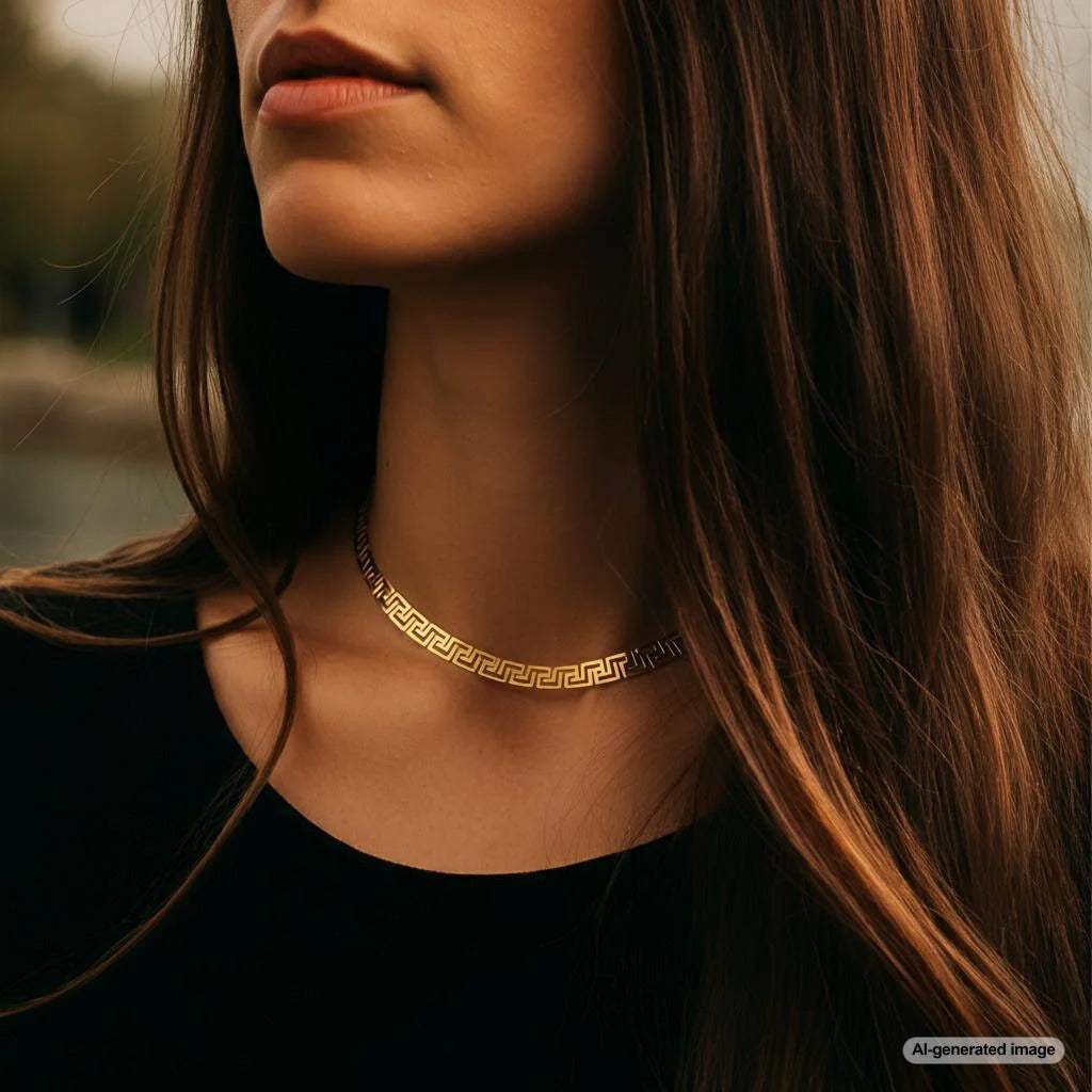 Elegant Greek key jewelry pieces from Robinson's Jewelers