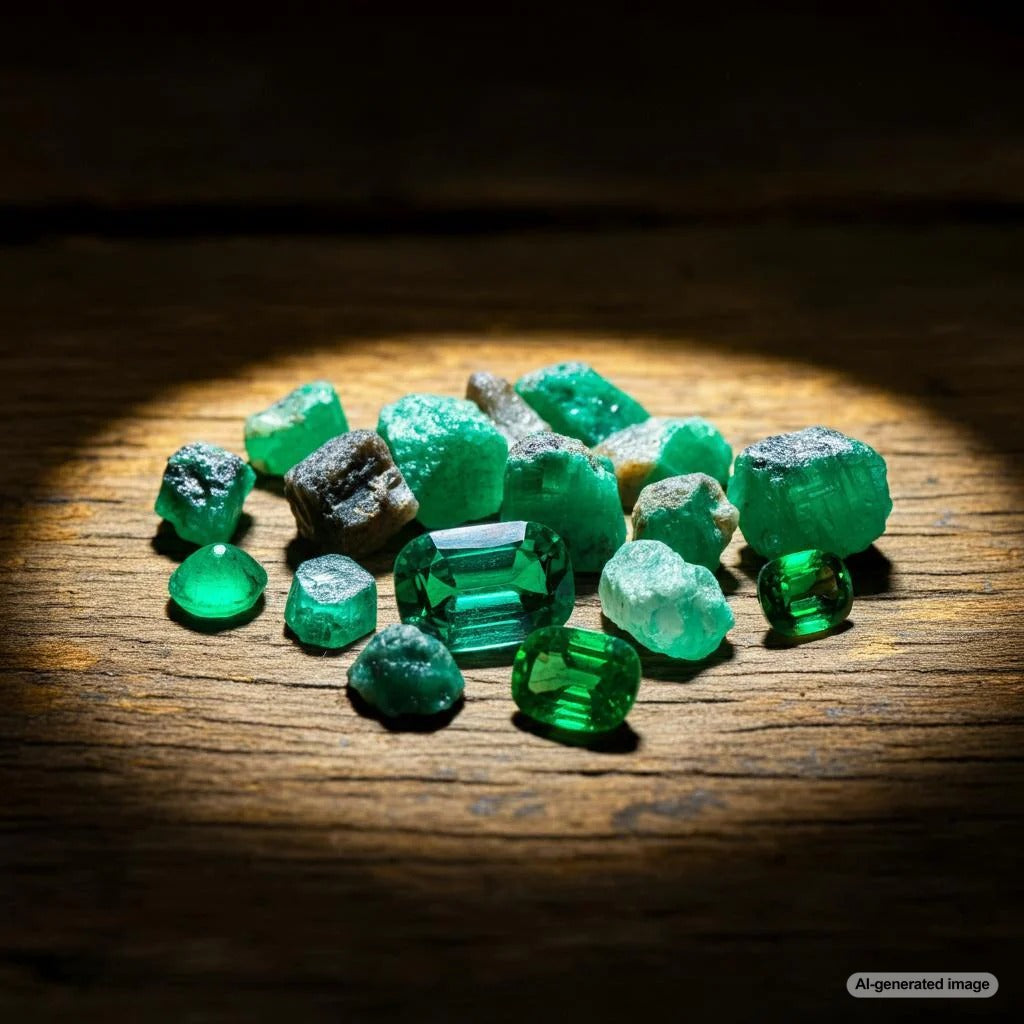 Emerald with clarity treatment enhancements