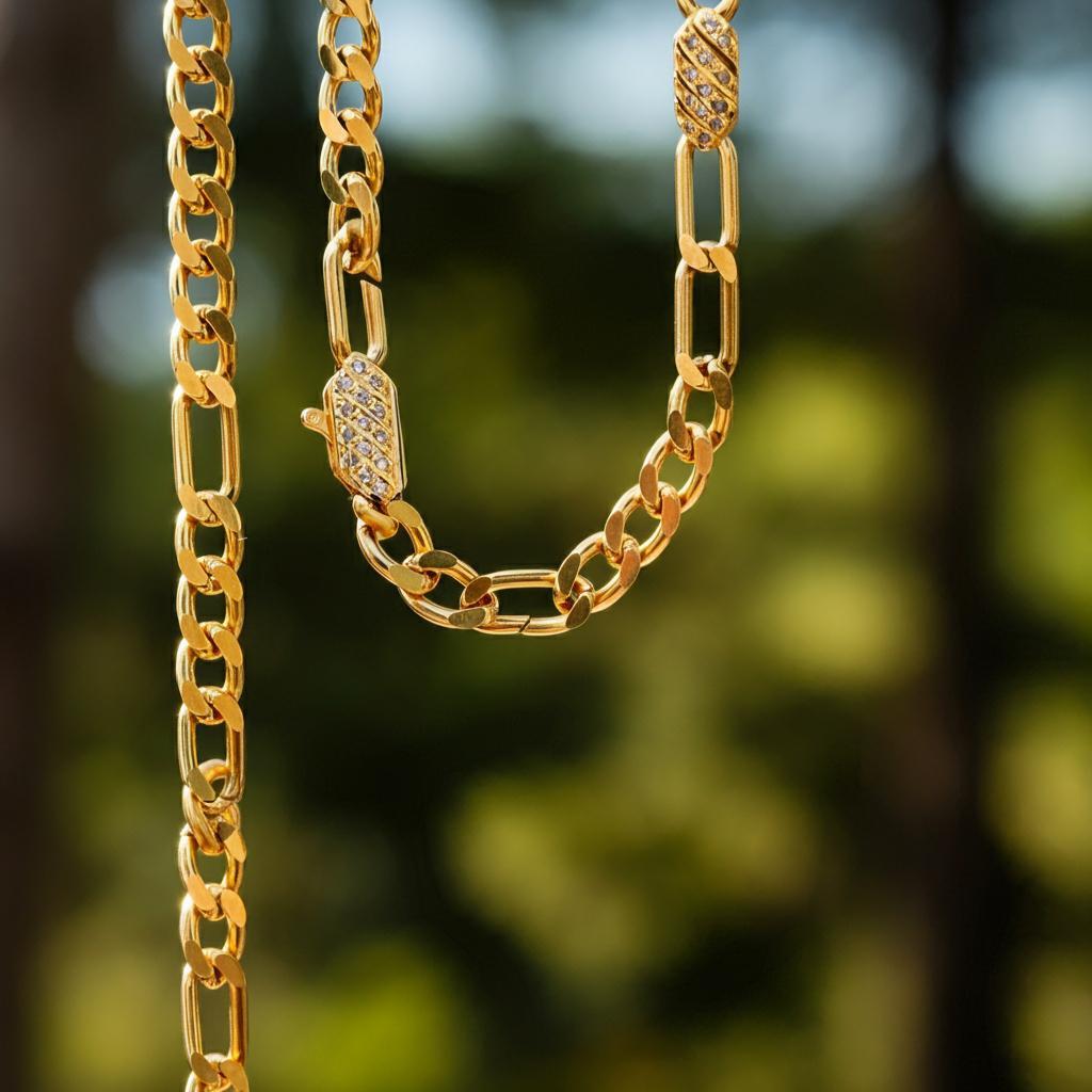 Comparison of Figaro and Rope Chains in Gold