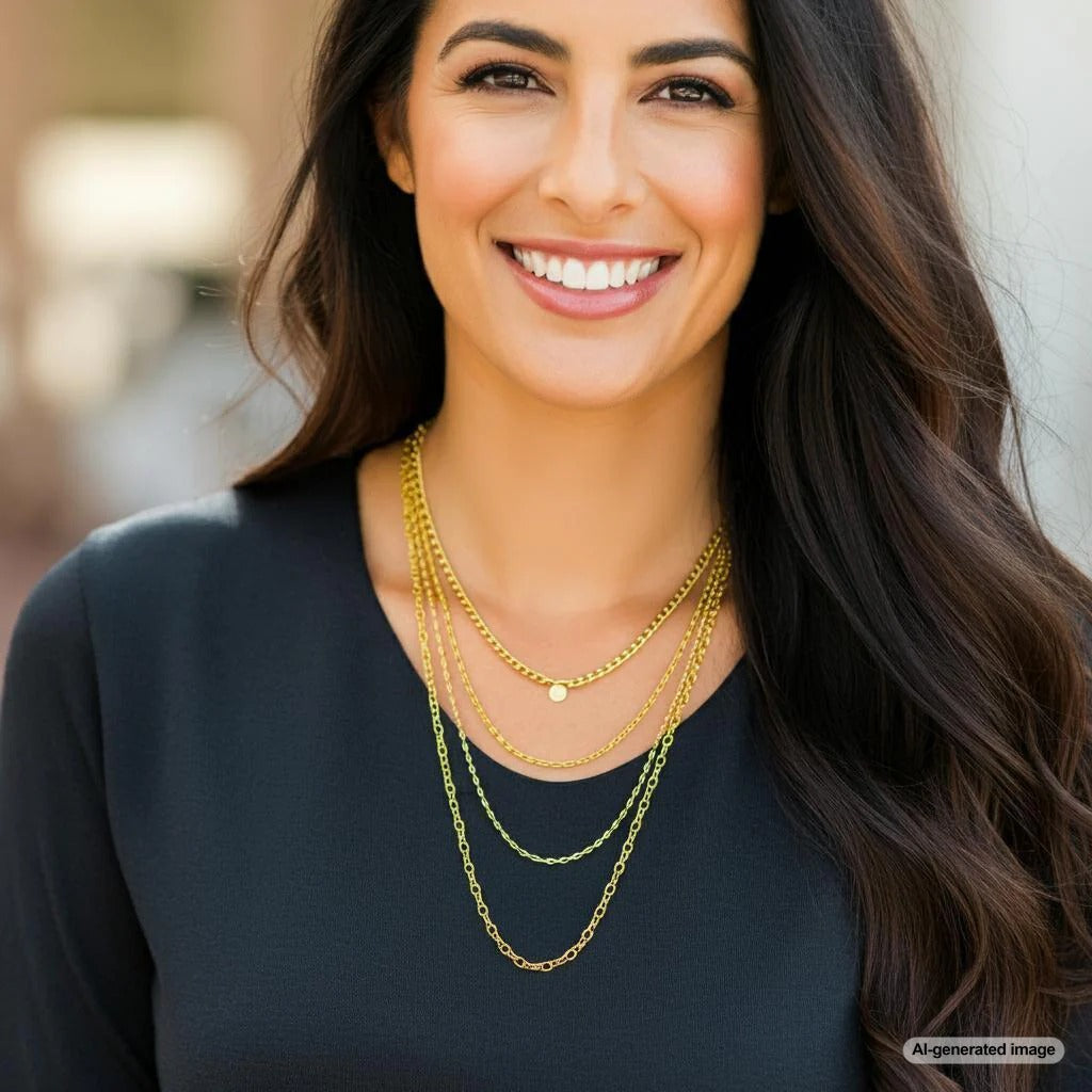 Elegant gold chain necklace displayed on a velvet background
