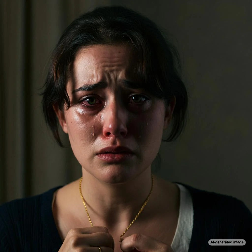 A delicate necklace chain breaking on a soft surface