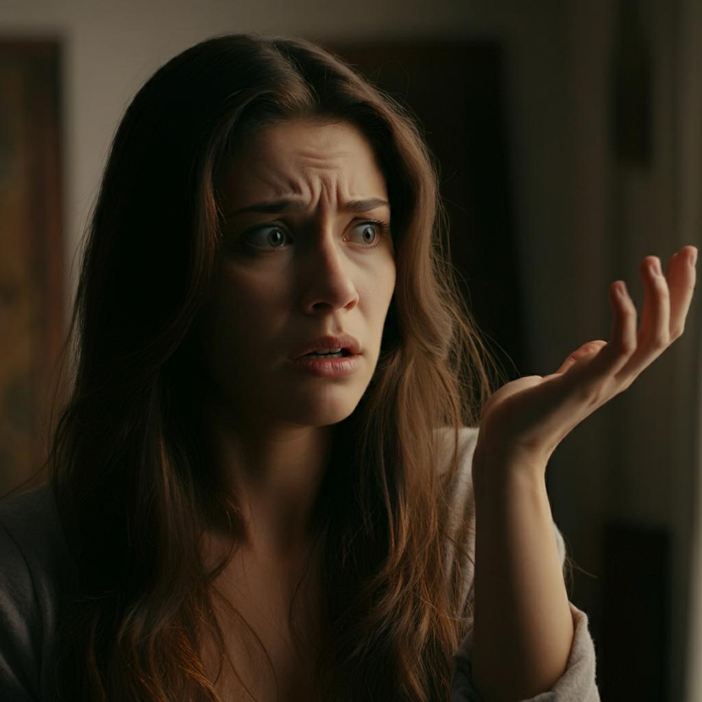 Close-up of a woman's hand with a ring imprint on her finger