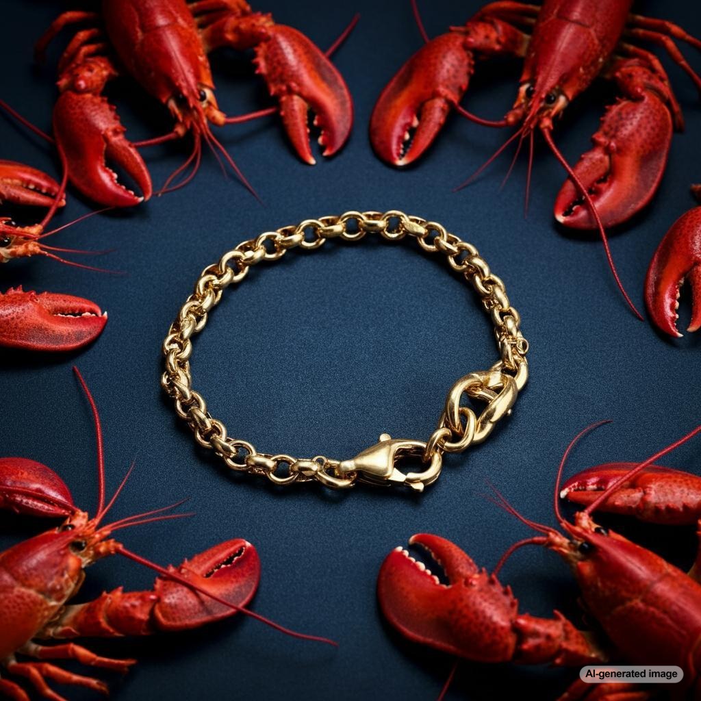 Why is it called a lobster clasp? An elegant lobster clasp on a gold chain.