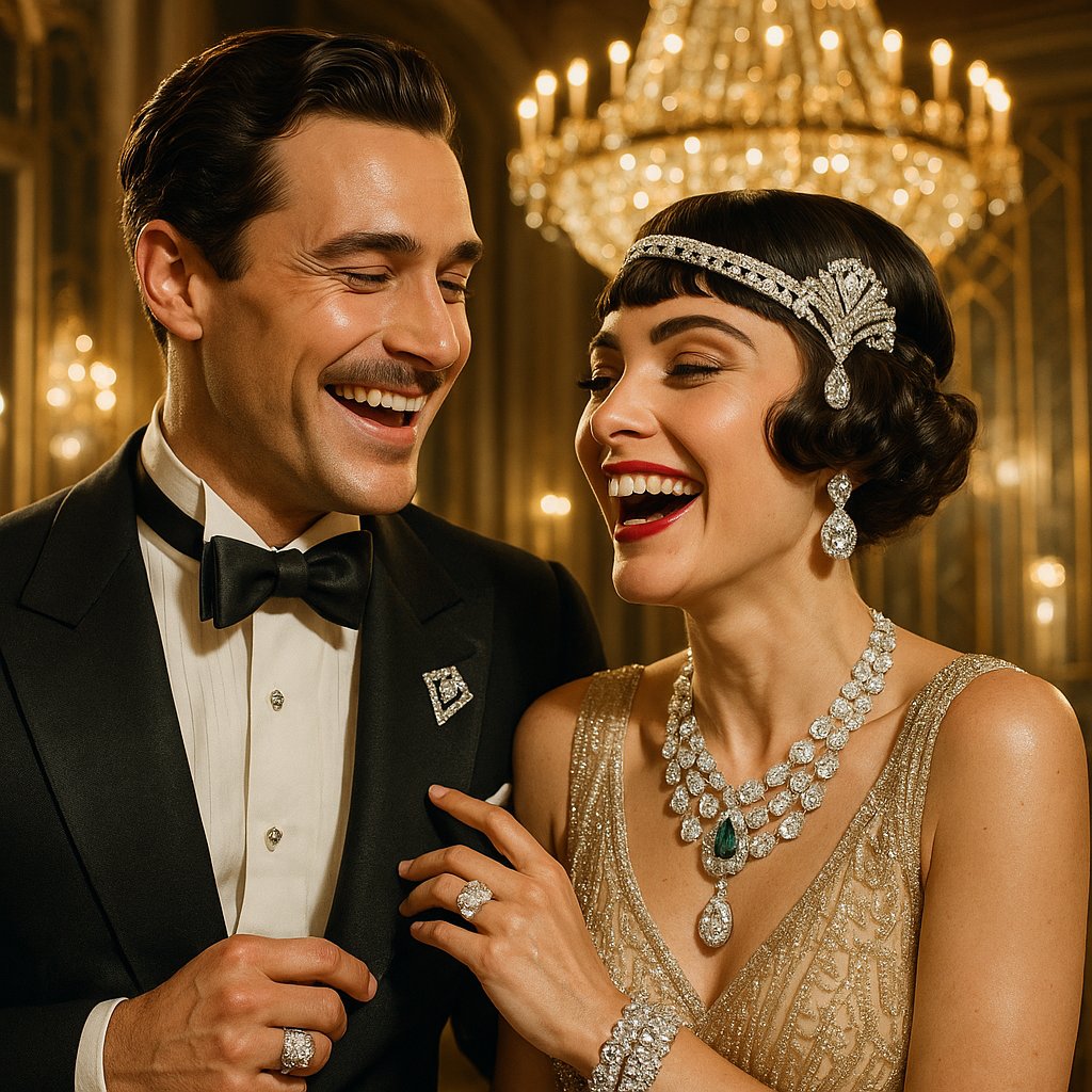 Diamond and pearl jewelry from The Great Gatsby 2013 film featuring Art Deco designs