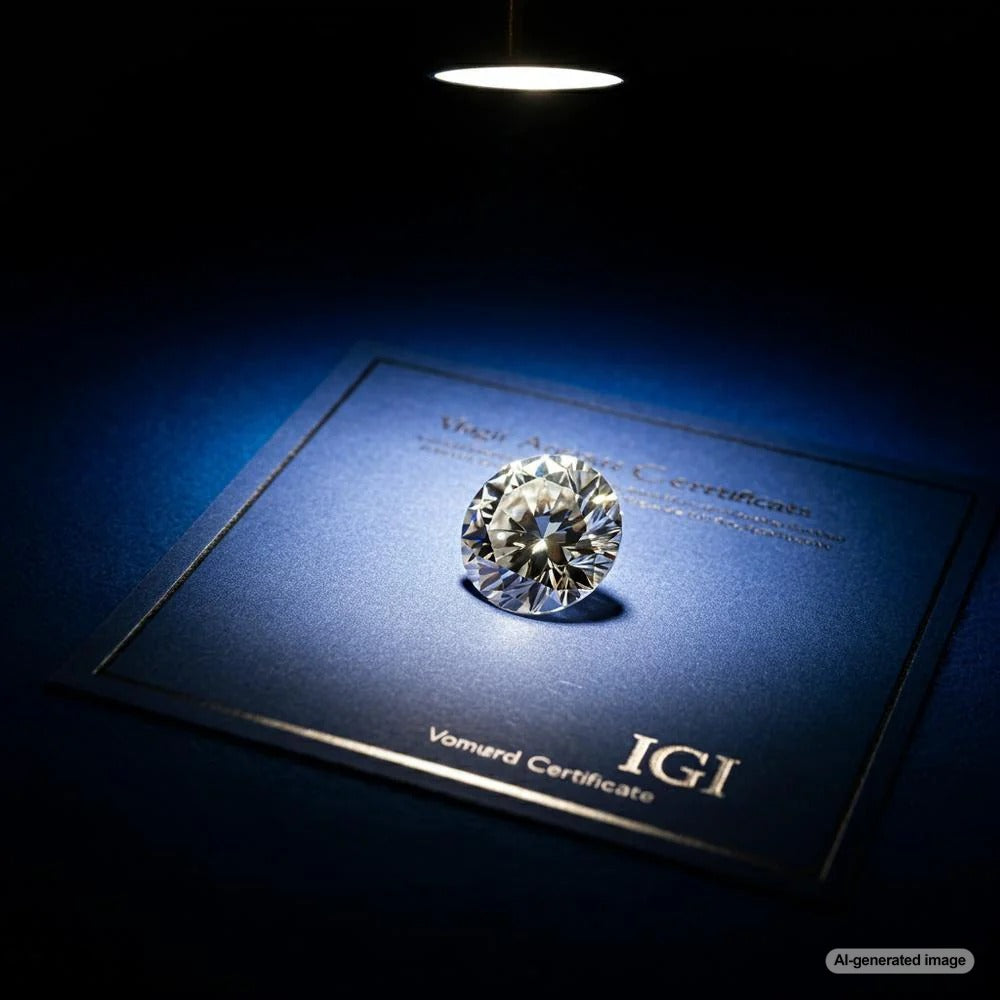 Certified lab-grown diamond with certification report