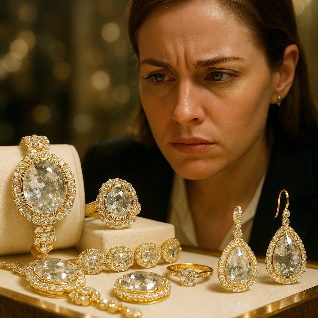 Close-up macro photography of a brilliant cut diamond with visible cloud inclusions under magnification