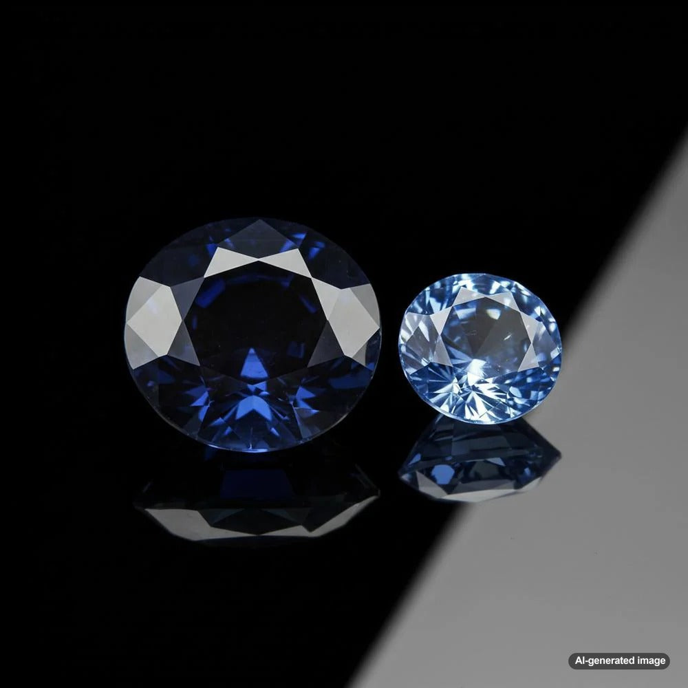 A stunning collection of dark and light sapphire jewelry showcasing their unique beauty and appeal.
