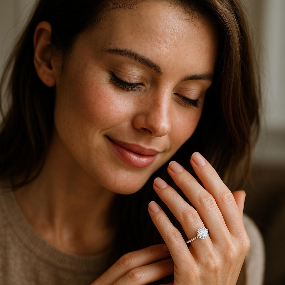 Comparison of lab diamonds and cubic zirconia stones showing their visual differences
