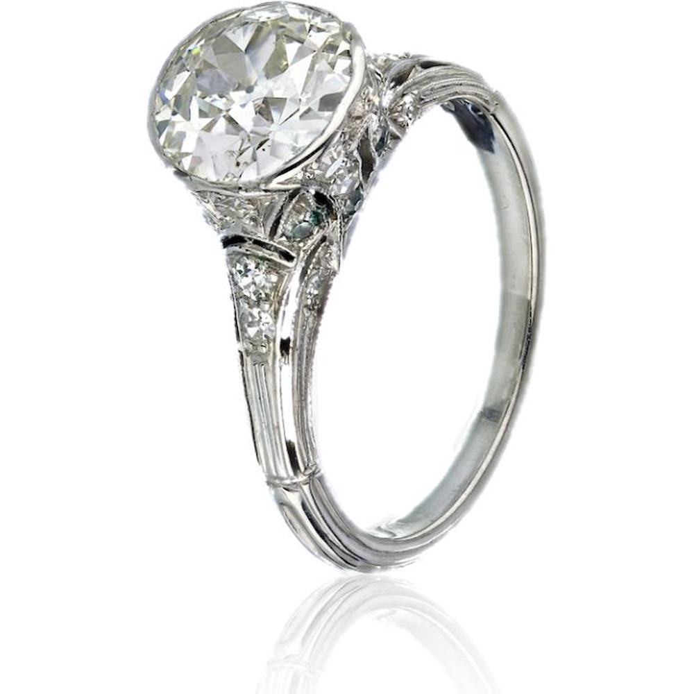 Art Deco 2-Carat Old European Cut Diamond Platinum Engagement Ring