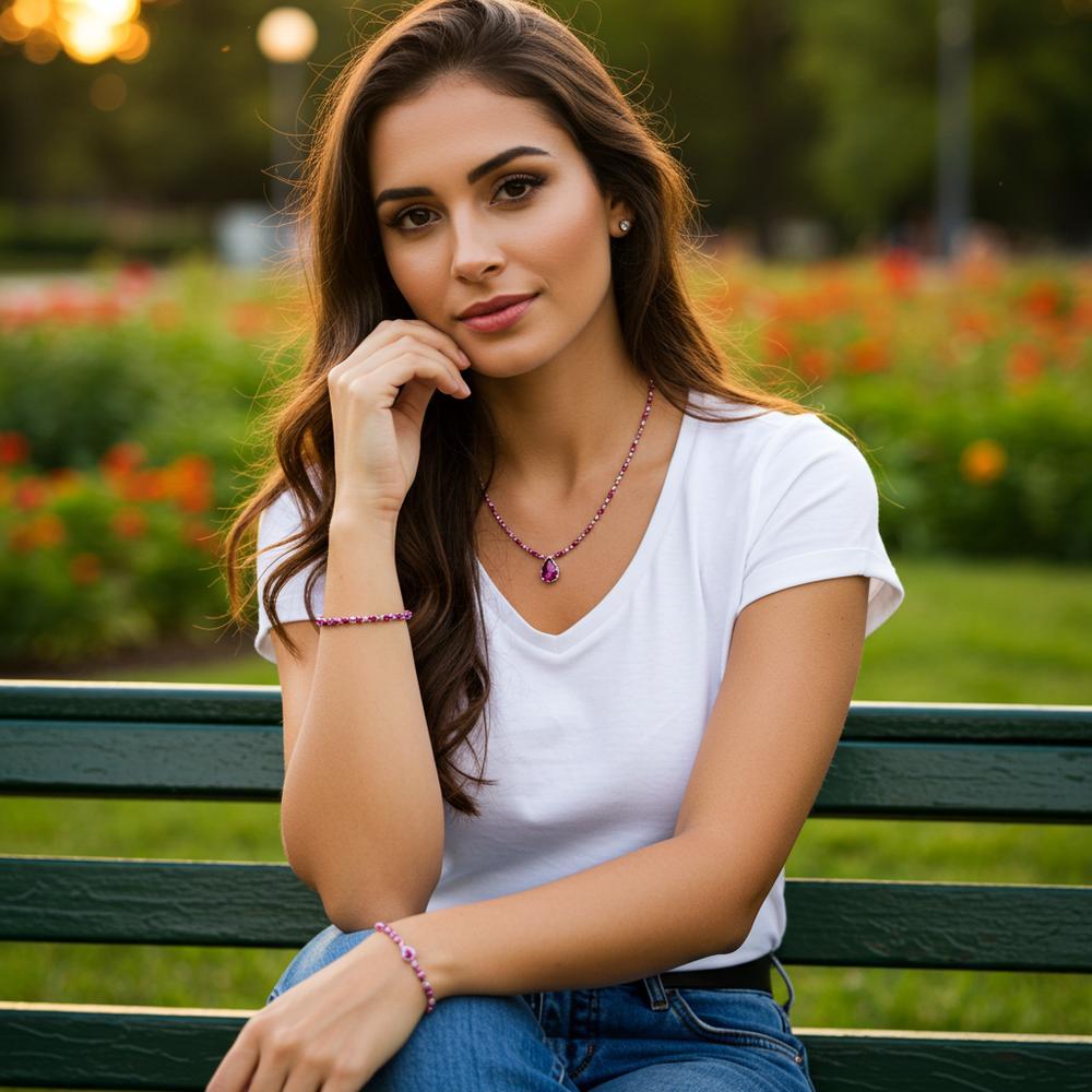 A collection of beautiful red ruby jewelry pieces perfect for Valentine's Day.