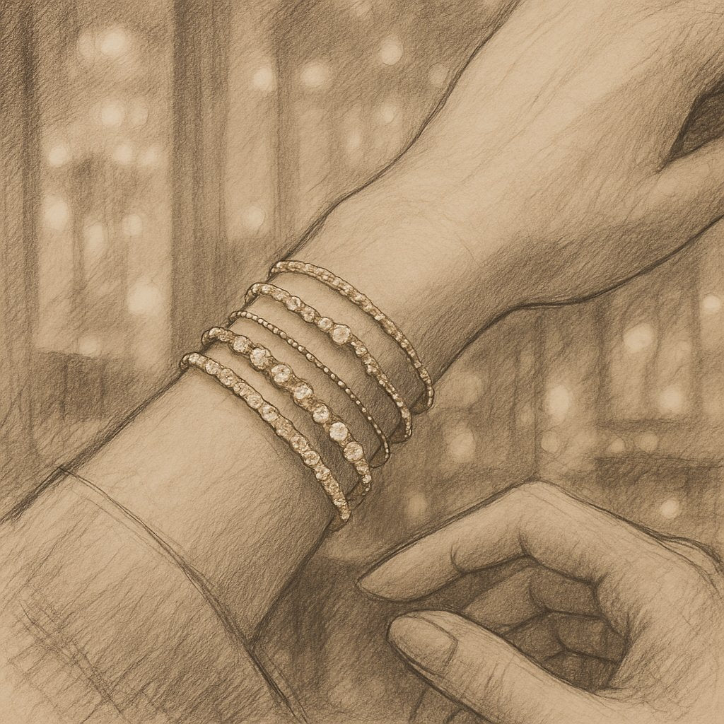 Creative ways to style chain necklaces as bracelets featuring multiple chain styles wrapped around a woman's wrist