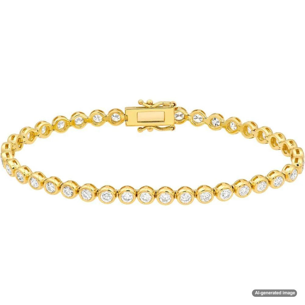 Bezel set diamond bracelet showcasing brilliant diamonds in a sleek and secure setting