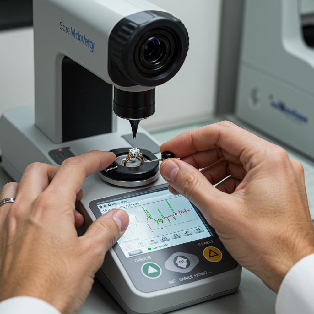Close-up of a sparkling lab-grown diamond ring from Robinson's Jewelers