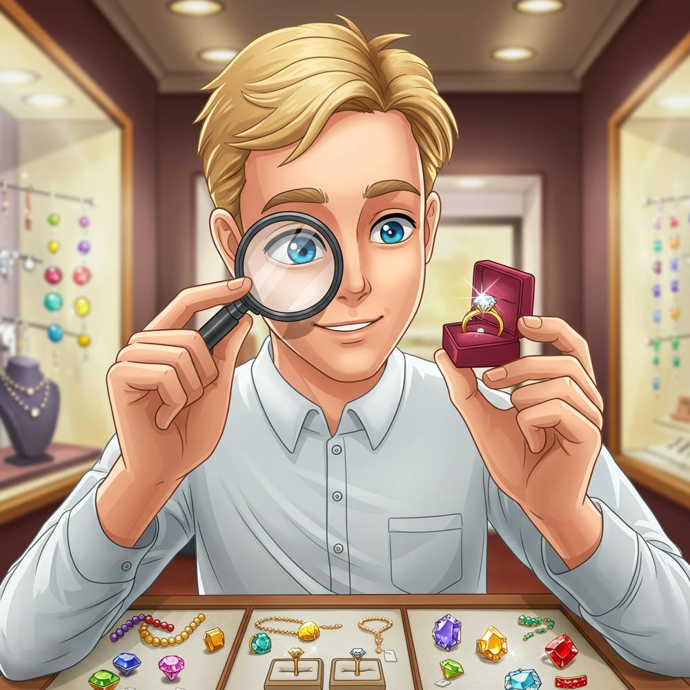 Close-up comparison of natural and lab-created diamonds under professional jeweler's loupe