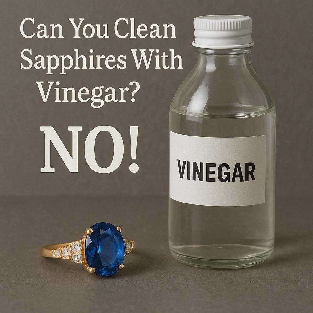 A sparkling sapphire ring being cleaned with gentle care