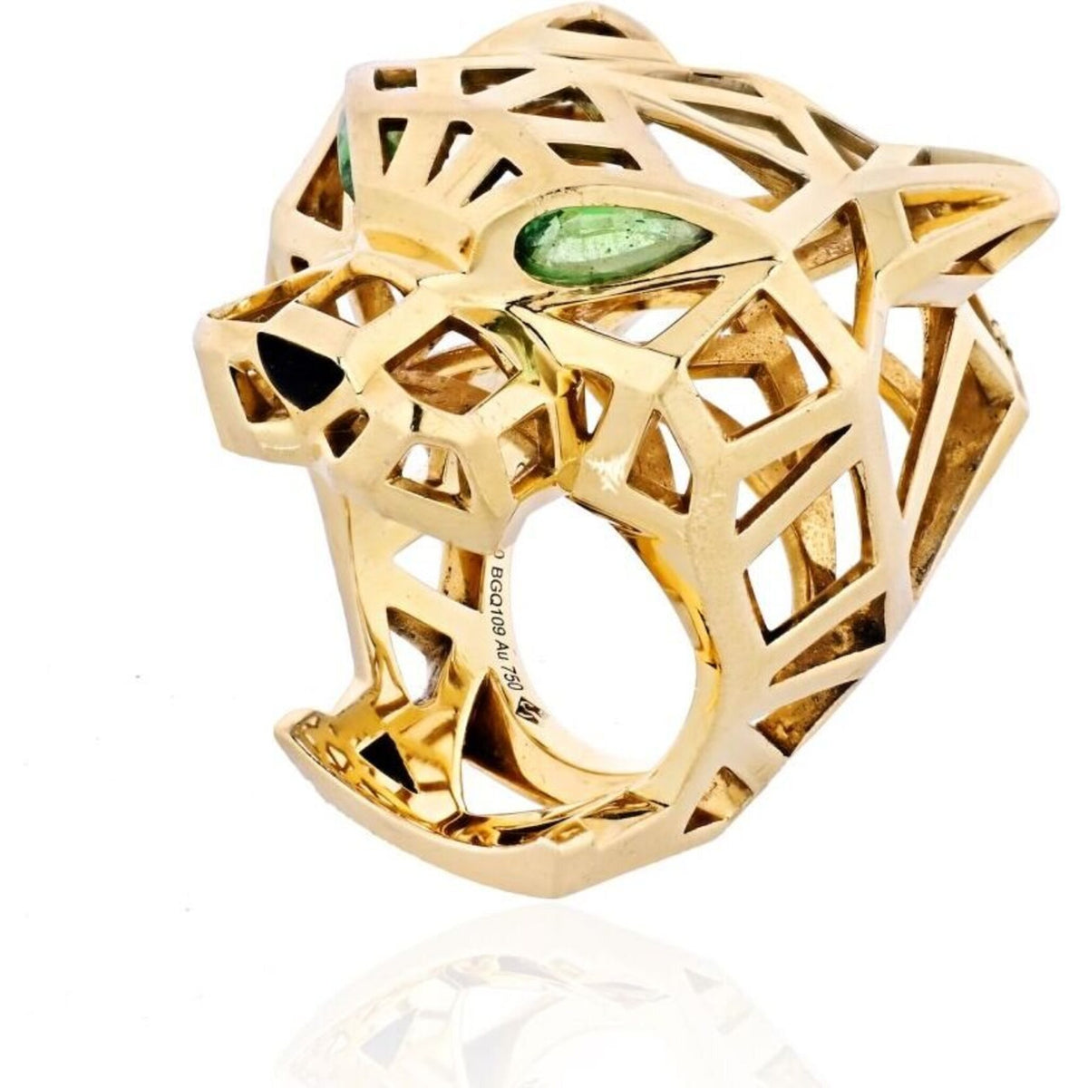 A luxurious 18k yellow gold Cartier Panthere ring from Robinson's Jewelers