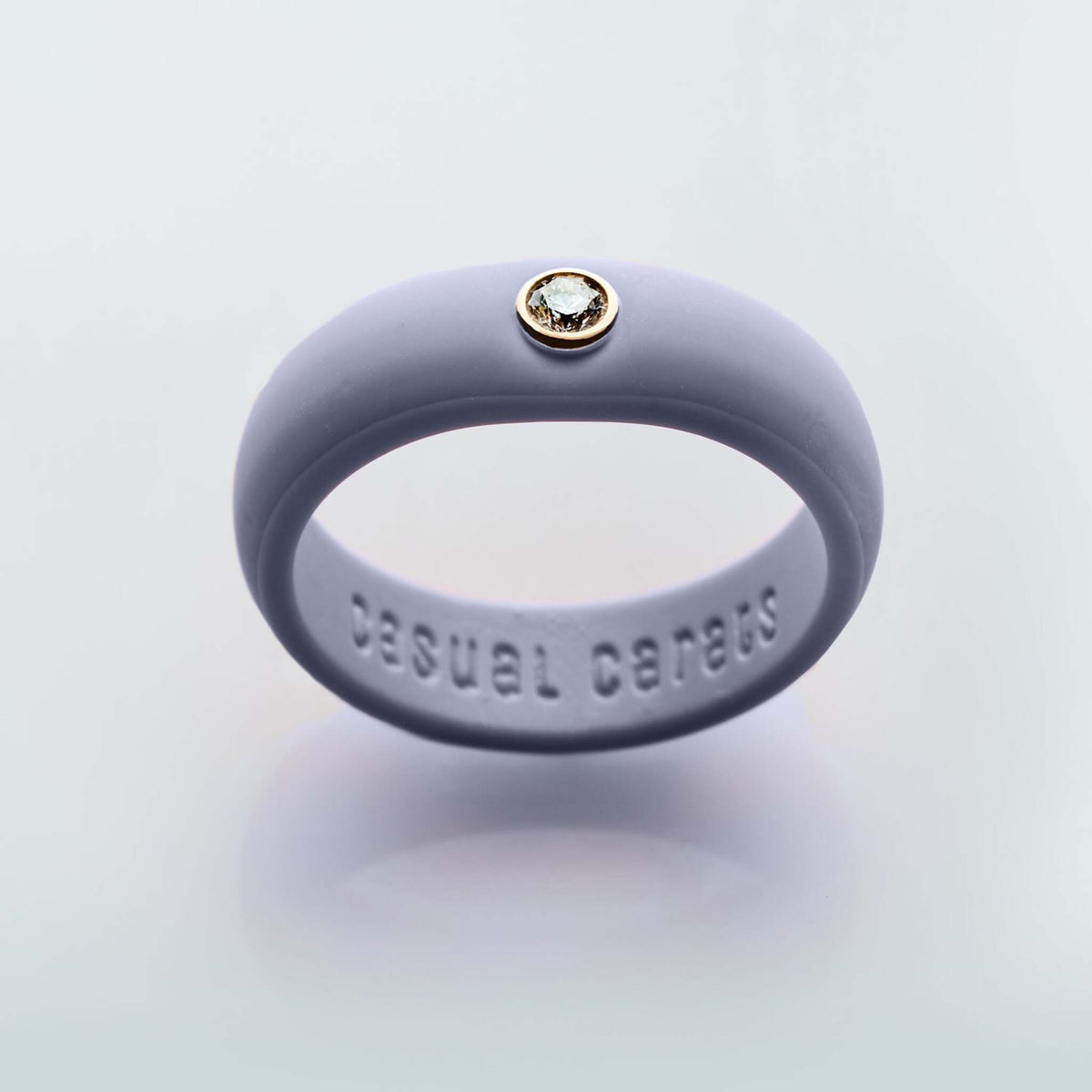 Casual Carats Classic Collection Lavender Silicone Ring with Diamond
