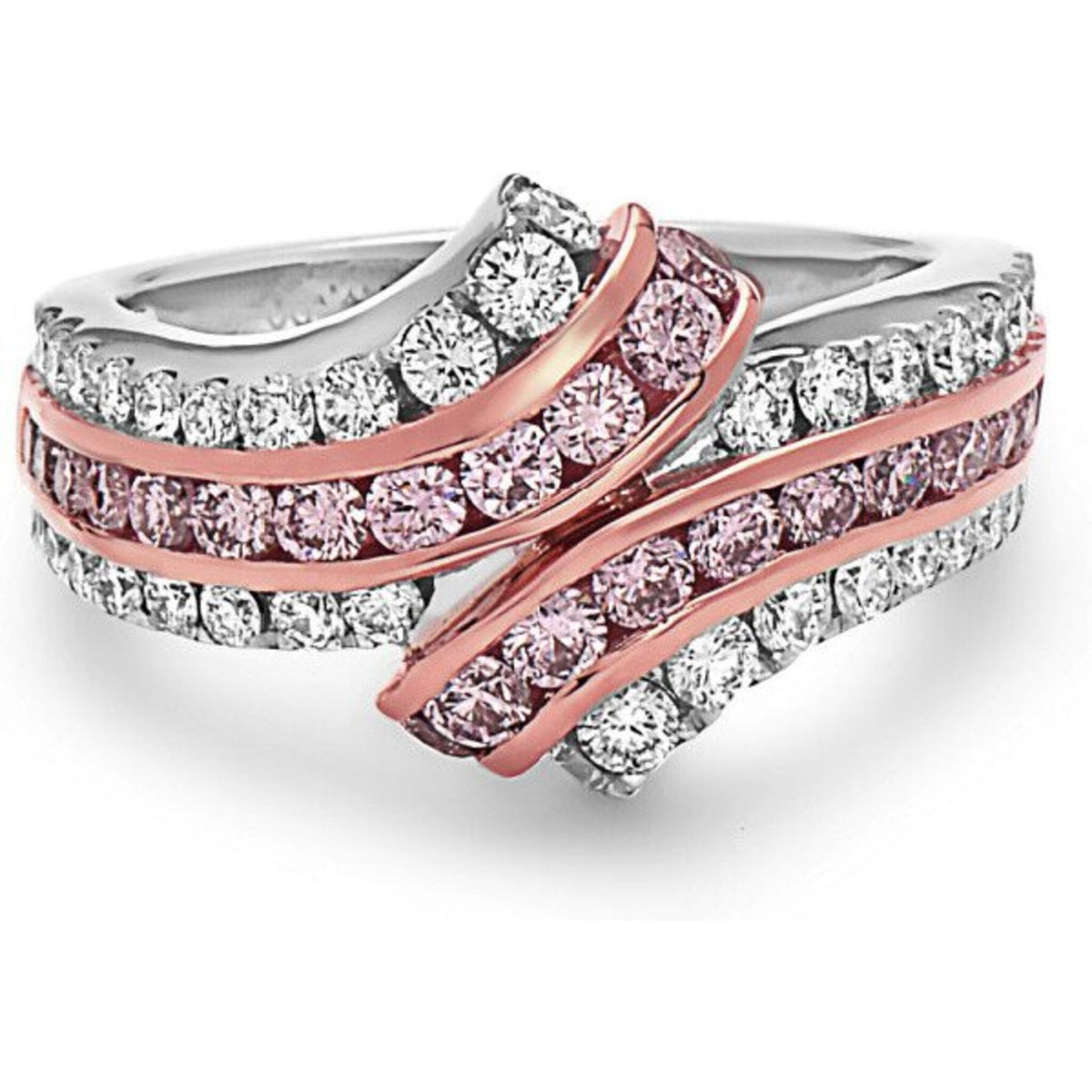 Elegant diamond bypass ring from the Charles Krypell Krypell Collection