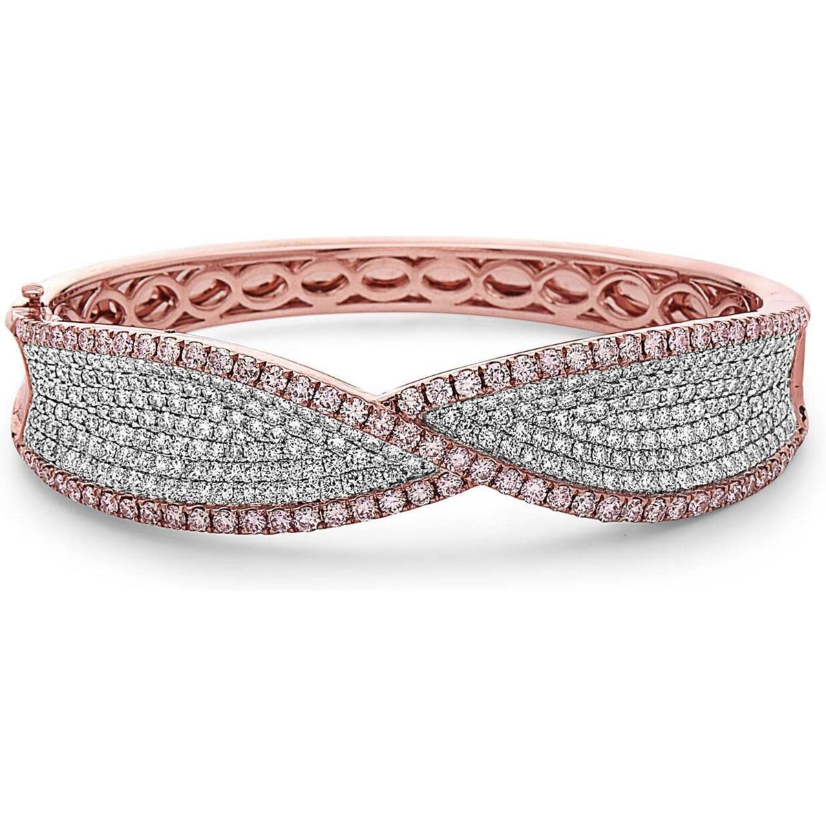 Charles Krypell precious diamond twisted bracelet with pink diamond