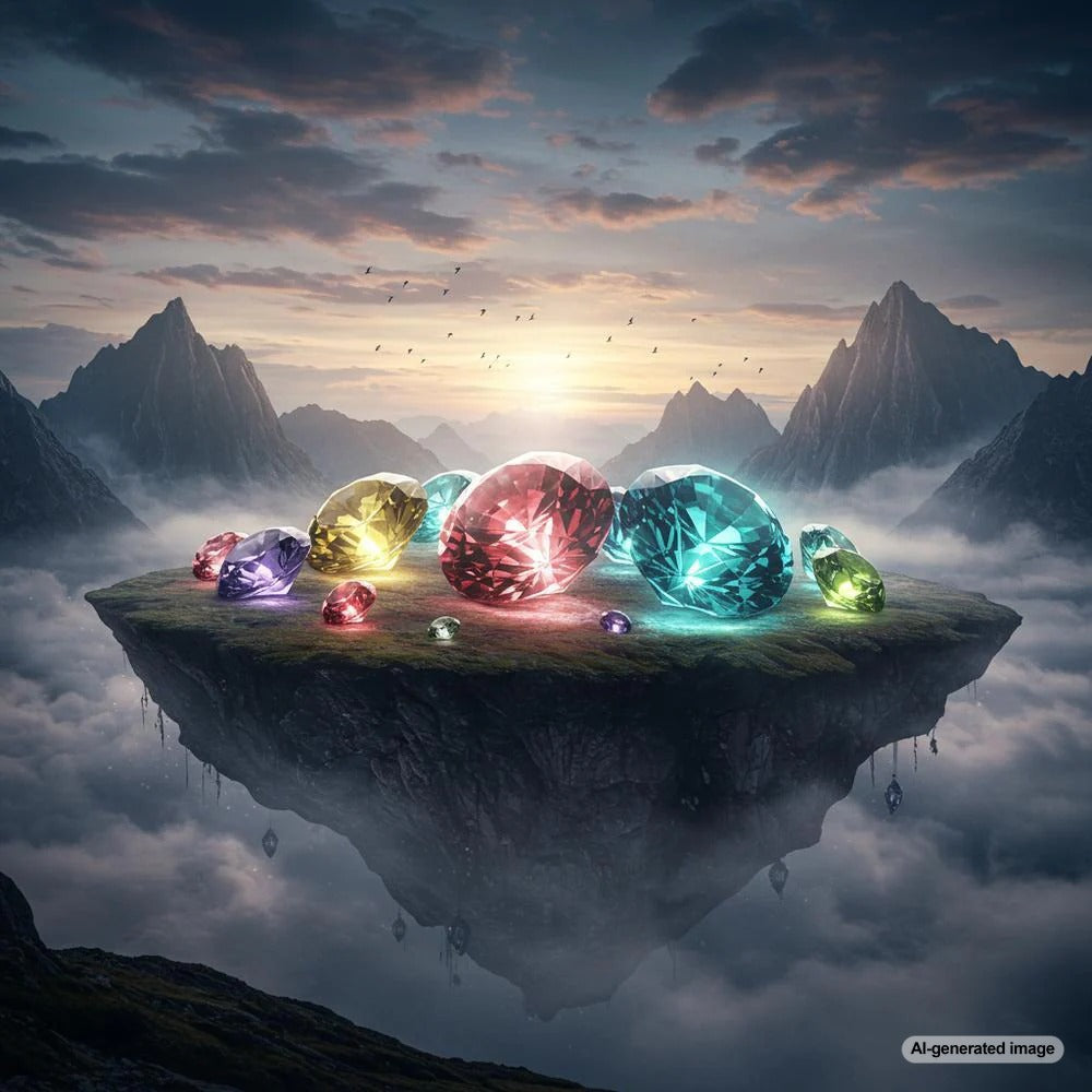 A collection of colorful gemstones symbolizing various meanings.