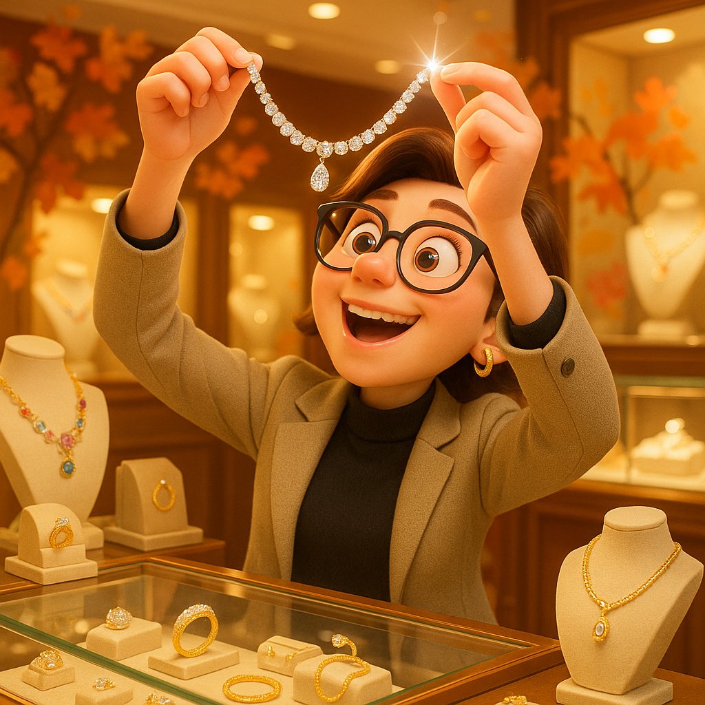 Seasonal jewelry care checklist with various fine jewelry pieces arranged with seasonal elements