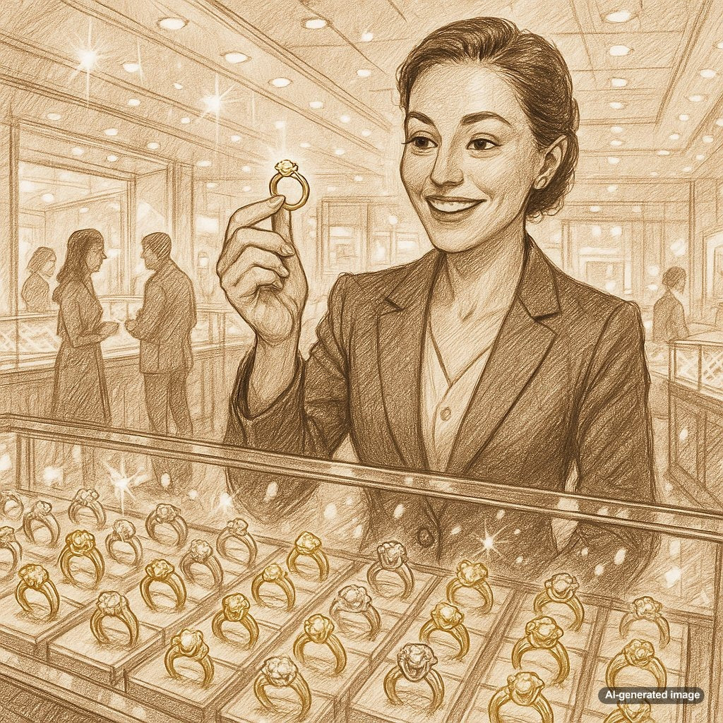 Close up of a gold ring being professionally resized by a jeweler