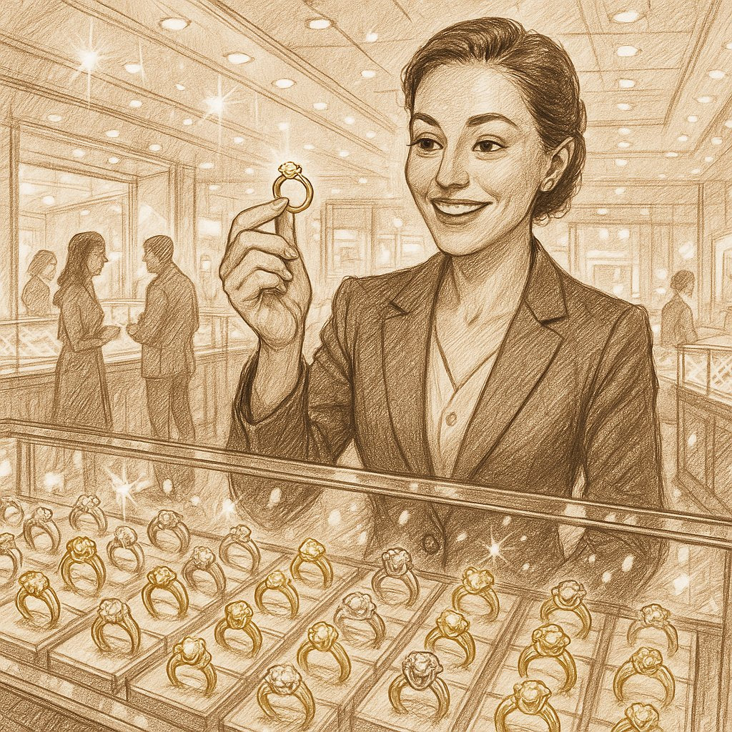 Close up of a gold ring being professionally resized by a jeweler