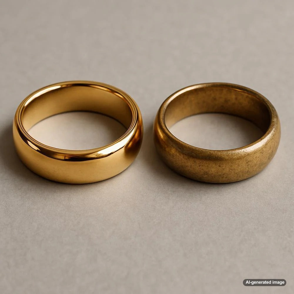 Close-up of gold jewelry showing its luster and detailing