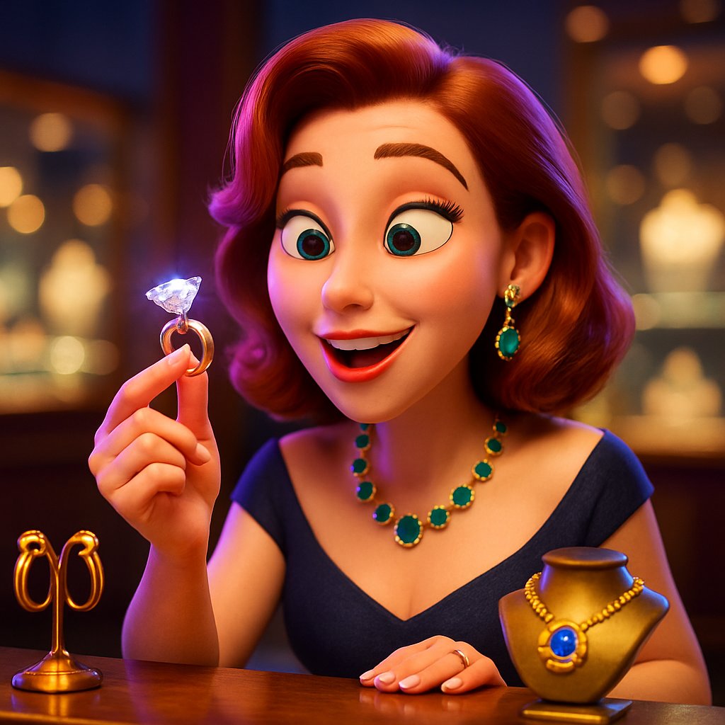 Close-up of a diamond ring being cleaned next to a bottle of hydrogen peroxide