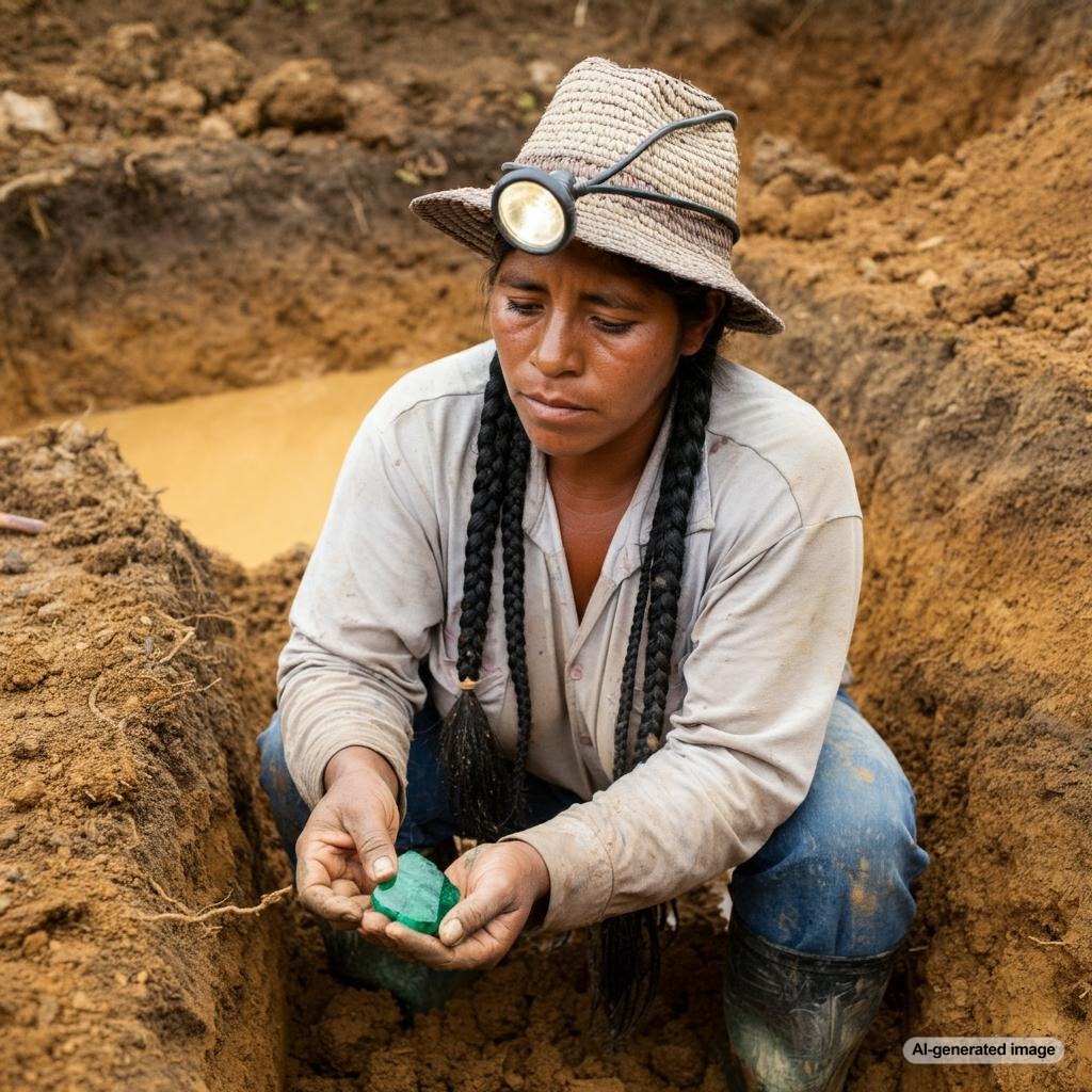 Emerald mining in Colombia