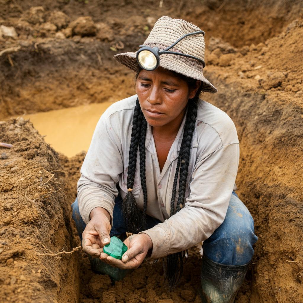 Emerald mining in Colombia