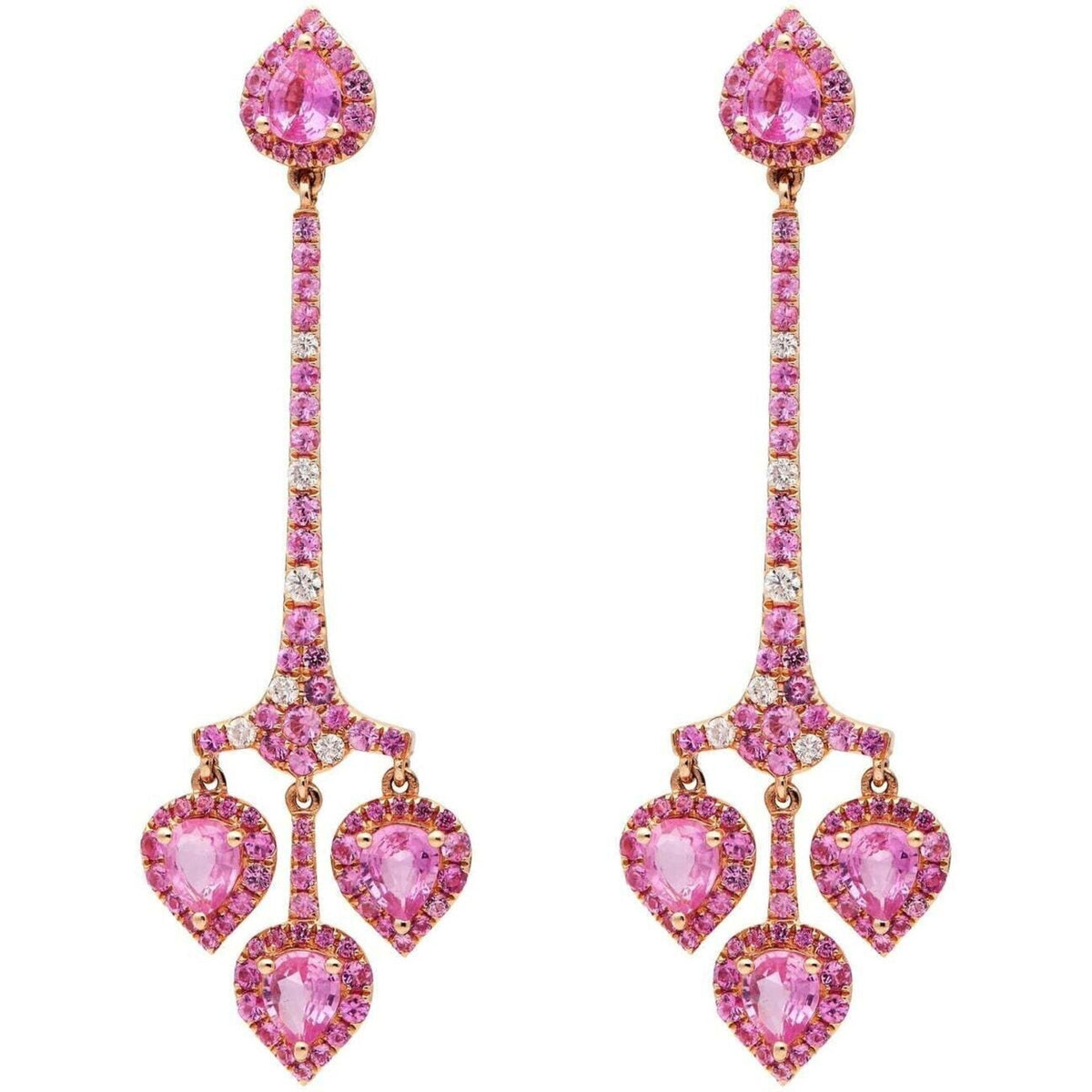 Elegant pair of pink gemstone earrings from Ruchi New York
