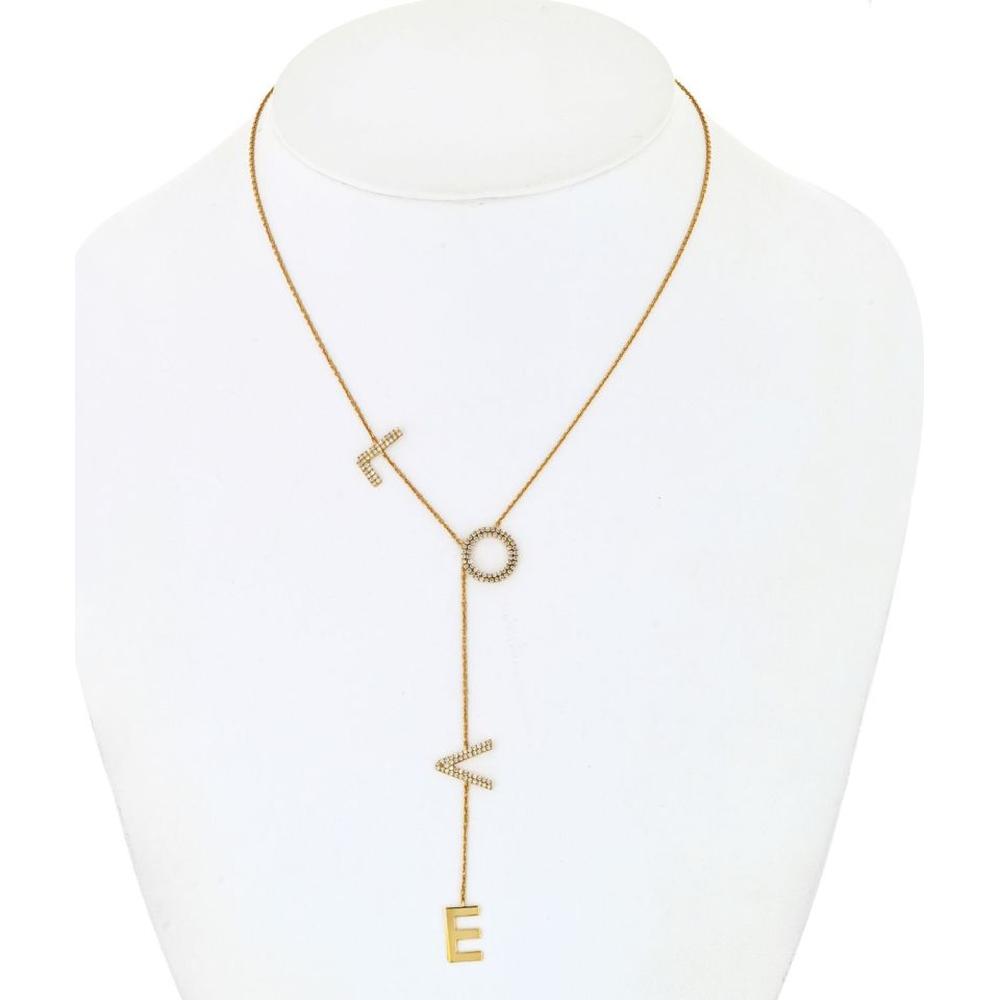 Enchanting 18K Yellow Gold Diamond L-O-V-E Necklace - A Token of Affection