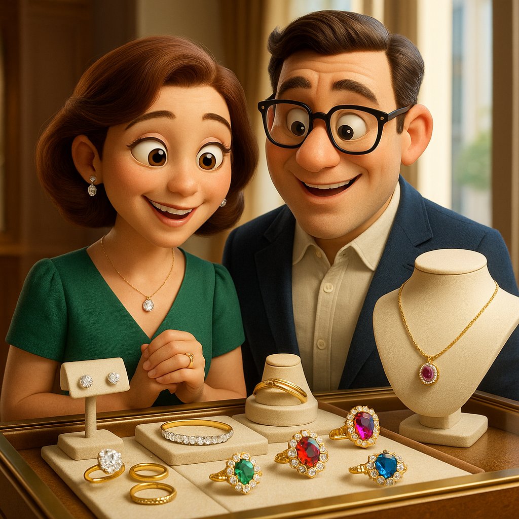 A stunning assortment of ethical jewelry including lab-grown diamond rings, vintage sapphire pendants, and recycled gold bracelets beautifully arranged.